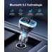 Mohard Bluetooth Adapter Auto, 54W [PD & QC 3.0] Schnellladung FM Transmitter Auto Bluetooth 5.3, Freisprechanlage, 7 Farbige LED-Atmosphärenlichter, Bloototh Transmitter Autoladegerät Bedienelemente