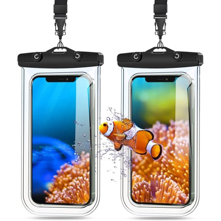 Mohard Funda Movil Impermeable (2 Unidades), IPX8 Bolsa Estanca Movil con Cordón para Playa & Piscina, Funda Movil Agua Compatible con iPhone 13 Pro Max/12 Pro/Mini/11/XS, Galaxy S22 Ultra de Hasta 7"