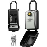 Mohard Key Safe with Shackle, 4 Digit Combination Key Lock Box Outdoor with Resettable Spare Key, Weatherproof Large Capacity Keysafe Storage Key Box for Home, Office Door Handle, No Drilling Needed Mohard Key Safe with Shackle, 4 Digit Combination Key Lock Box Outdoor with Resettable Spare Key, Weatherproof Large Capacity Keysafe Storage Key Box for Home, Office Door Handle, No Drilling Needed