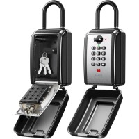 Mohard Key Safe with Shackle, 12 Digit Combination Security Lock Box with Code, Large Capacity & Weatherproof Push Button Keysafe Outdoor, Spare Storage Keybox for Home, Office, Garage, School Mohard Key Safe with Shackle, 12 Digit Combination Security Lock Box with Code, Large Capacity & Weatherproof Push Button Keysafe Outdoor, Spare Storage Keybox for Home, Office, Garage, School