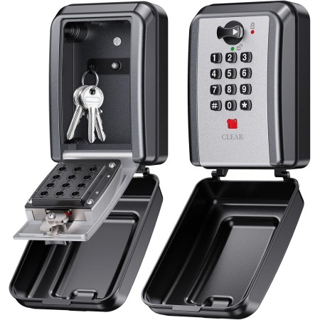 Mohard Key Safe Wall Mounted, 12 Digit Code Combination Security Lock Box Large Capacity & Weatherproof Push Button Keysafe Outdoor, Spare Storage Keybox for Home, Office, Garage, School Mohard Key Safe Wall Mounted, 12 Digit Code Combination Security Lock Box Large Capacity & Weatherproof Push Button Keysafe Outdoor, Spare Storage Keybox for Home, Office, Garage, School