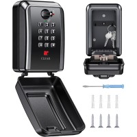 Mohard Key Safe Wall Mounted, 12 Digit Combination Lock Box for Keys with Resttable Code, Large Capacity & Weatherproof Keysafe Outdoor, Spare KeySafety Lock Pins Key Box for Home, Office, Garage (Black) Mohard Key Safe Wall Mounted, 12 Digit Combination Lock Box for Keys with Resttable Code, Large Capacity & Weatherproof Keysafe Outdoor, Spare KeySafety Lock Pins Key Box for Home, Office, Garage (Black)