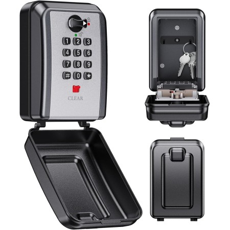 Mohard Schlüsseltresor mit Zahlencode Wandmontage, 12 Stellige Schlüsselkasten [Zurücksetzbarem Code], Großes Fassungsvermögen & Wetterfeste Schlüsselsafe Außen, Schlüsselbox für Zuhause, Büro, Garage
