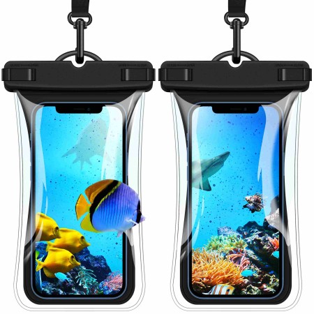 Mohard Pochette Étanche Smartphone Flottante, [Lot de 2] IPX8 Pochette Téléphone Étanche avec Couche d'air Arrière & Lanière, Housse Étanche Compatible avec iPhone 13 Pro Max/12/11/XR, Jusqu'à 6.9'' Marque : Mohard