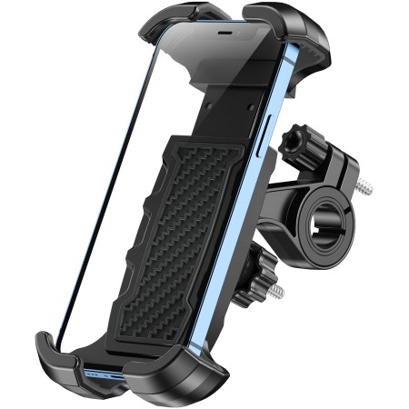 Mohard Support Telephone Velo Rotative, [Opération à Une Main] Support Telephone Moto Anti-Vibrations Compatible avec iPhone 13/12 Pro Max, Jusqu'à 6.8'', Porte Telephone Velo Guidon pour VTT Scooter