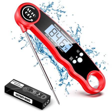 Mohard Digital Meat Thermometers, IPX6 Waterproof Instant Read Food Thermometer with LCD Backlight & 4.7" Folding Probe, Cooking Thermometer with Magnet for Cooking Food, Jam, Sugar, BBQ, Liquids
