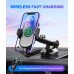 Mohard Car Phone Holder Wireless Charger with QC 3.0 Charger Adapter, Max 15W Qi Fast Charging Car Mount, 360° Rotation Dashboard Wireless Car Charger Compatible with iPhone 14 Pro Max/13/12, Samsung