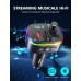 Mohard Trasmettitore FM Bluetooth Auto, QC3.0 & PD 18W USB C Adattatore Bluetooth Auto, 9 RGB Retroilluminati FM Transmitter Supporto Chiamate in Vivavoce, Siri Google Assistant, Chiavetta USB