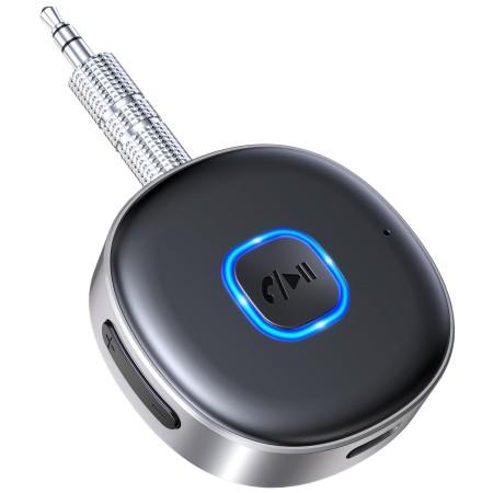 Mohard Bluetooth Adapter Auto, Upgraded Bluetooth 5.3 Empfänger, Stereo Musik, Dualer Kopplung, Freisprechanruf mit 16H Spielzeit, 3,5mm Aux Adapter für Autoradio Bedienelemente, MP3-Tuner/Headset
