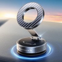 Mohard Vakuum Magnetischer Handyhalterung Auto für MagSafe Autohalterung, 2025 Upgraded [Nano Gel + Saugnapf] Handy Halterung Auto Car, 360° Drehbar Faltbar & 2400GF Stärkster Magnet für iPhone usw