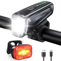 Mohard Fahrradlicht Set, 60Lux Superhelles Fahrradlicht Vorne & Rücklicht, StVZO Zugelassen Fahrrabeleuchtung, IPX5 Wasserdicht Fahradlichterset LED USB Wiederaufladbare für Nachtfahrten/Camping/Helm