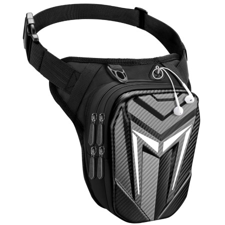 Mohard Motorcycle Leg Bag with Leg Strap, Thigh Bag for Women Men, Splash-Resistant Motorbike Leg Bag, Sturdy EVA Drop Leg Bag, Expandable Storage Tactical Hip Bag for Cycling Hiking Climbing Fishing