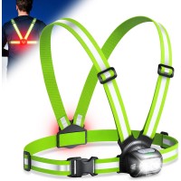 Mohard Running Lights for Runners with Rear Light, 500LM Rechargeable Running Chest Light with 9 Modes & 45° Adjustable Beam, IPX4 Waterproof 360° Reflective Running Vest for Walking/Jogging/Hiking Mohard Running Lights for Runners with Rear Light, 500LM Rechargeable Running Chest Light with 9 Modes & 45° Adjustable Beam, IPX4 Waterproof 360° Reflective Running Vest for Walking/Jogging/Hiking