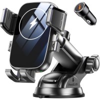 Mohard 15W Schnellladen Handyhalterung Auto mit Ladefunktion, Wireless Charger Auto Inklusive QC3.0 Autoadapter, Induktive Ladestation Auto Wohnmobil Elektronik Kompatibel mit iPhone 17/16, Galaxy