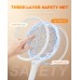 Mohard Electric Fly Zapper, 4000V Bug Swatter Racket Mosquito Killer, USB-C Rechargeable with Safe 3-Layer Mesh & LED Light, Lightweight Handy Fly Bat for Indoor, Outdoor, Home & Camping